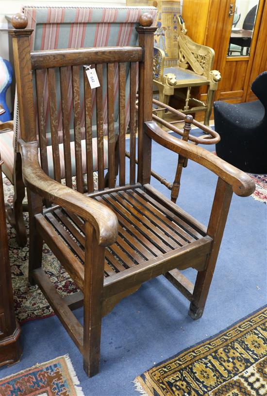 A late 17th century Derbyshire carved oak side chair